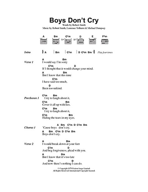 boys don't cry lyrics